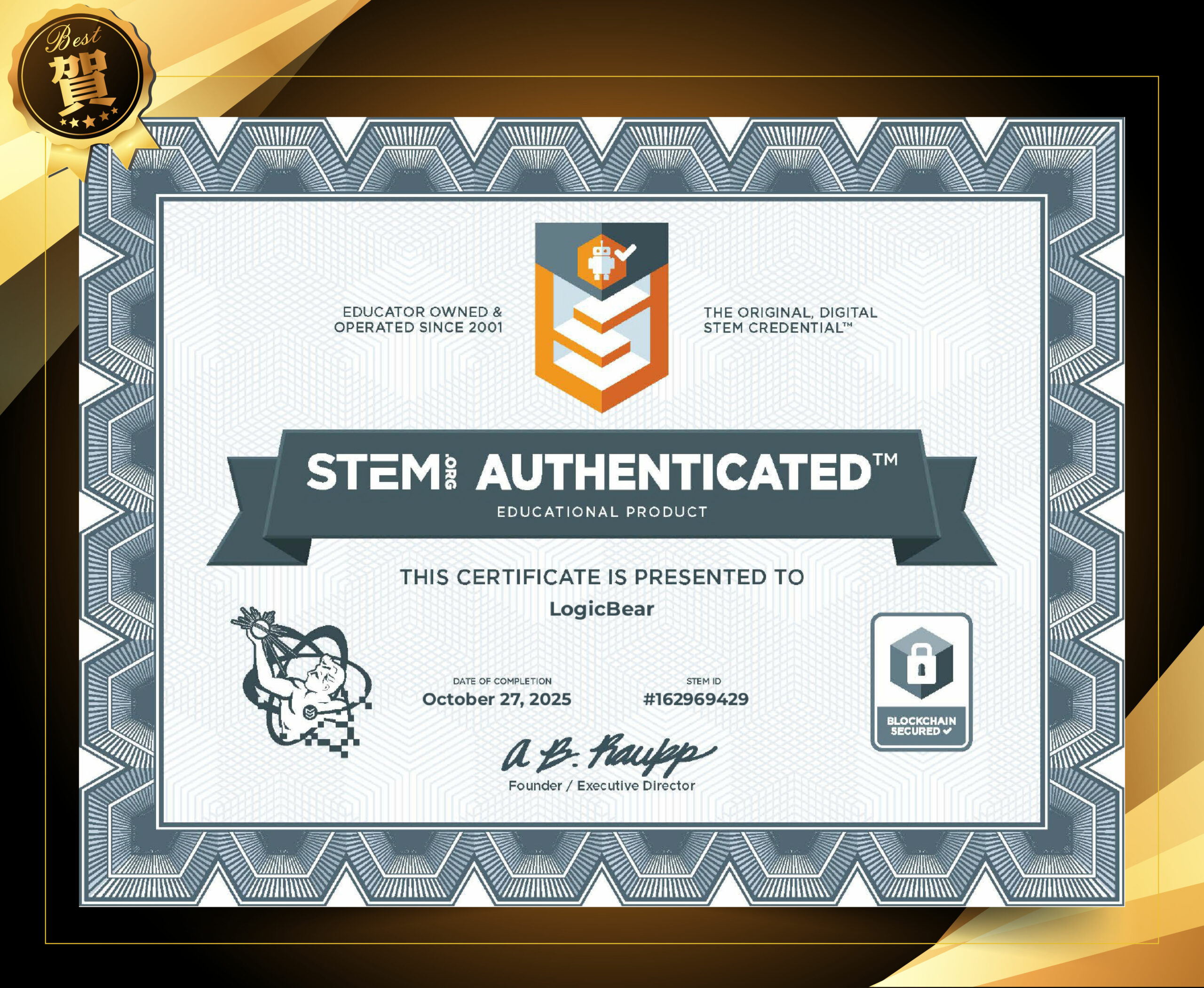 LogicBear 邏輯熊 榮獲美國 STEM.org 國際認證